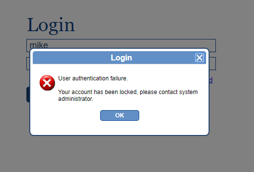 user authentication_wrong password